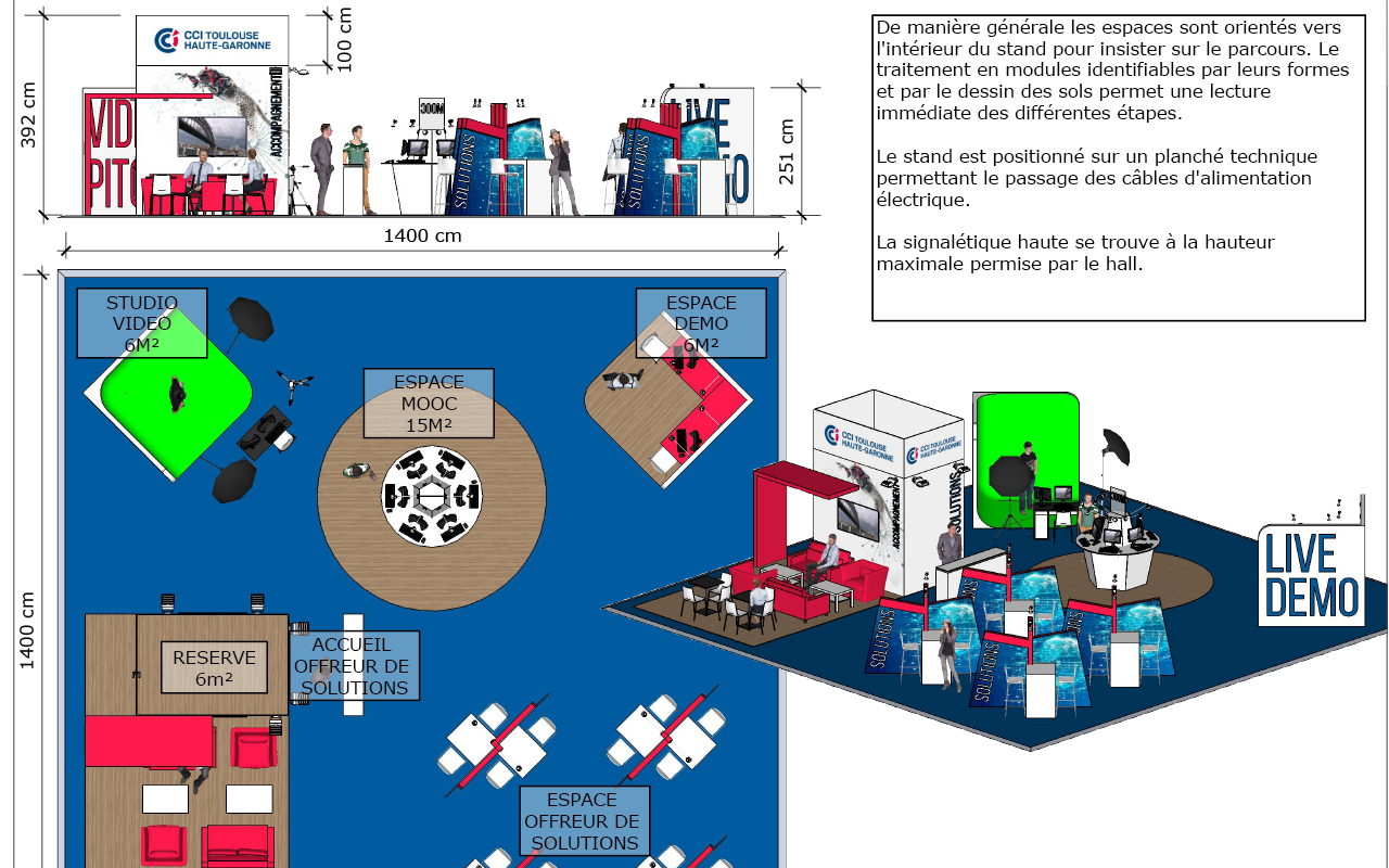 Plan général du stand de la CCI de Toulouse